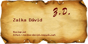 Zalka Dávid névjegykártya